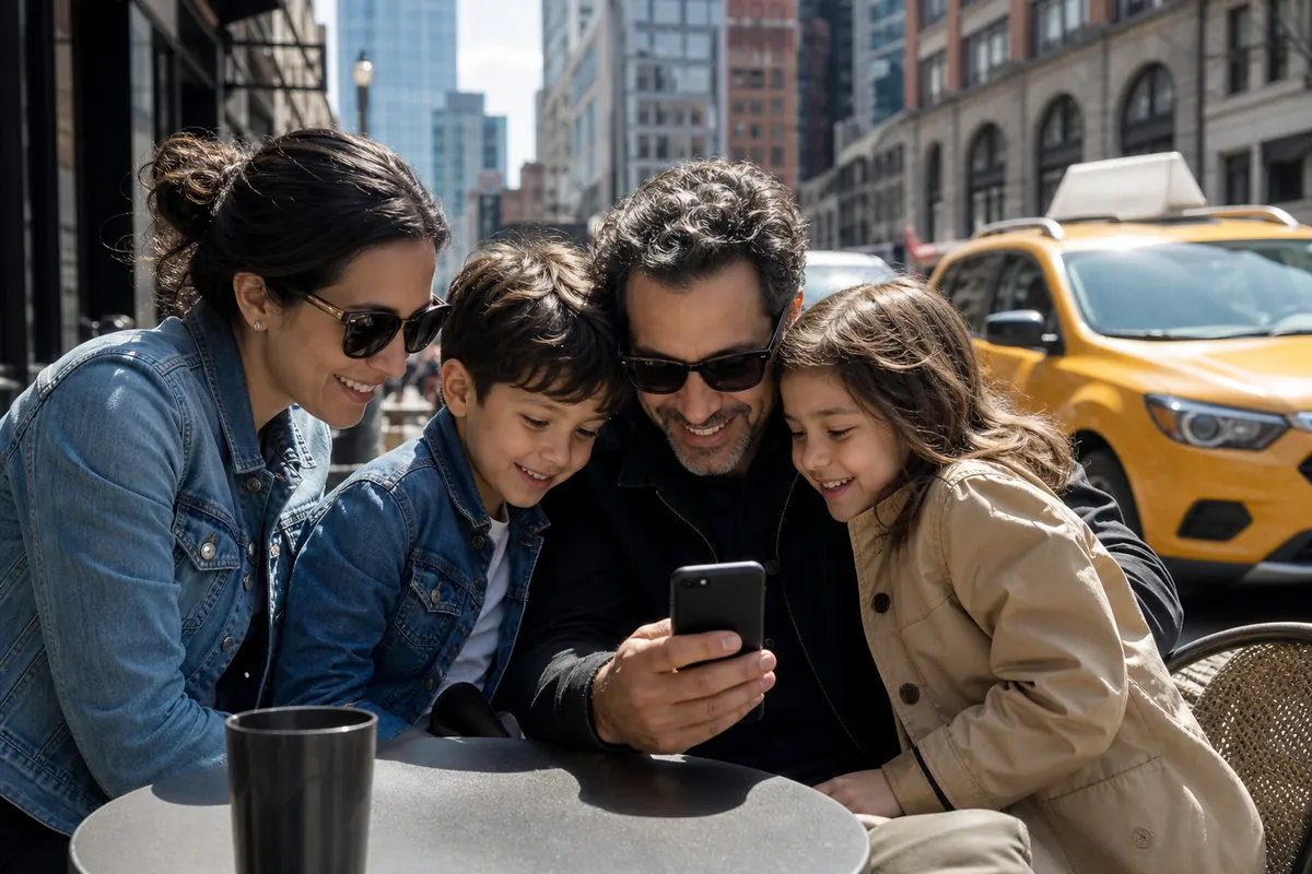 Travelers using a US mobile plan on smartphone and tablet.