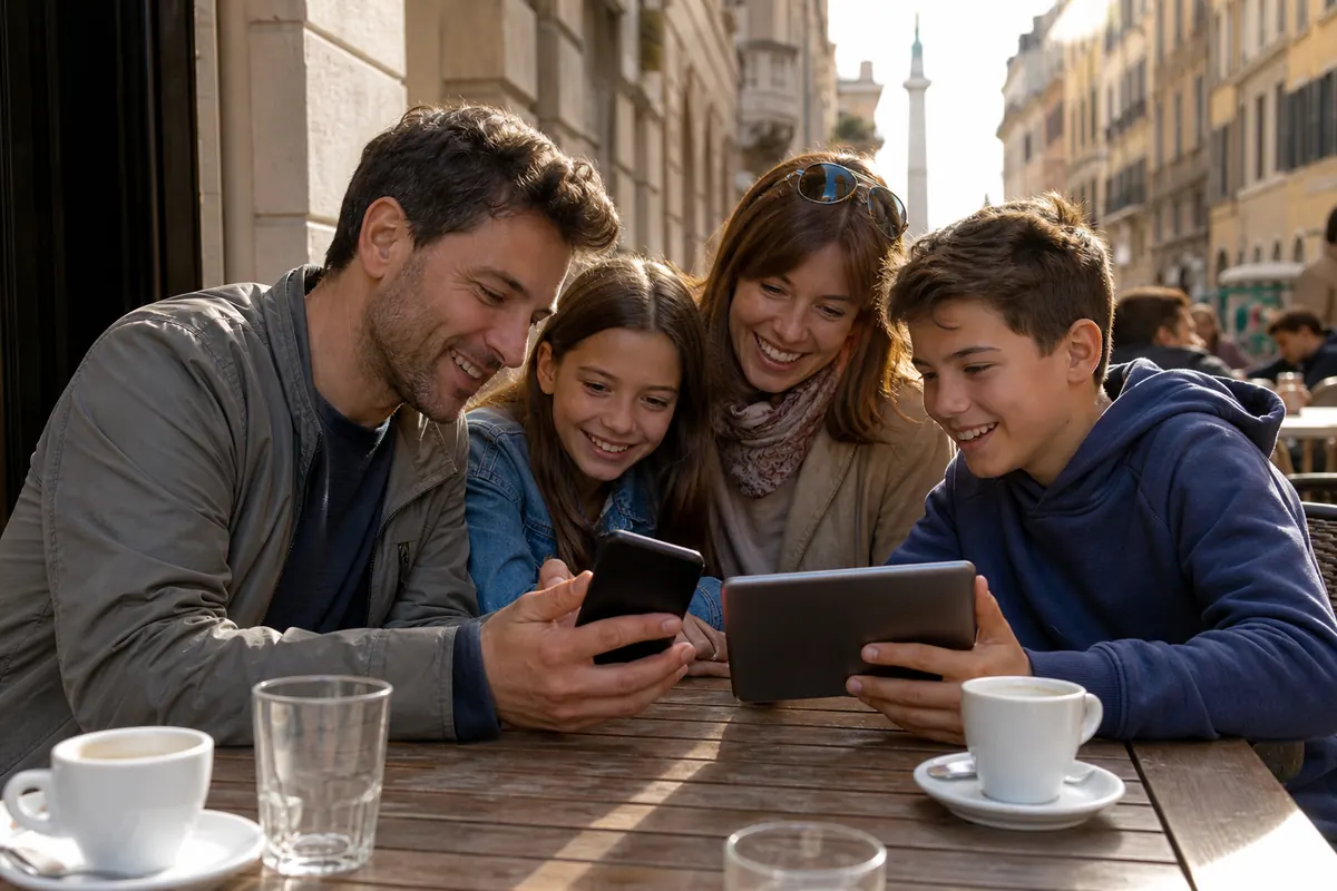Hotspot connection sharing between an iPhone and an iPad at a cafe
